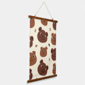 Grappig beer hangend wandkleed (Gebogen)