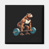 Grappig Beer Lifting Gewichten Bodybuilding Workou Magneet (Voorkant)