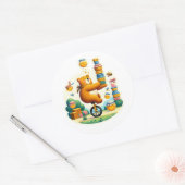 Grappig beer met bij ronde sticker (Envelop)
