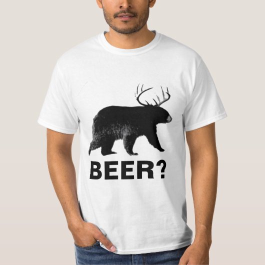 Grappig beer met geweien bier shirt (Voorkant)