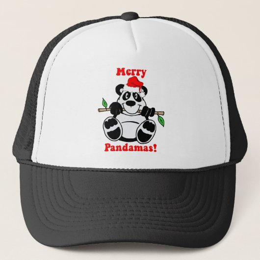 Grappig Beer met Kerstmis Panda Trucker Pet (Voorkant)