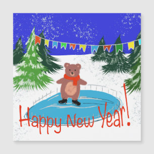 Grappig beer schaatsen