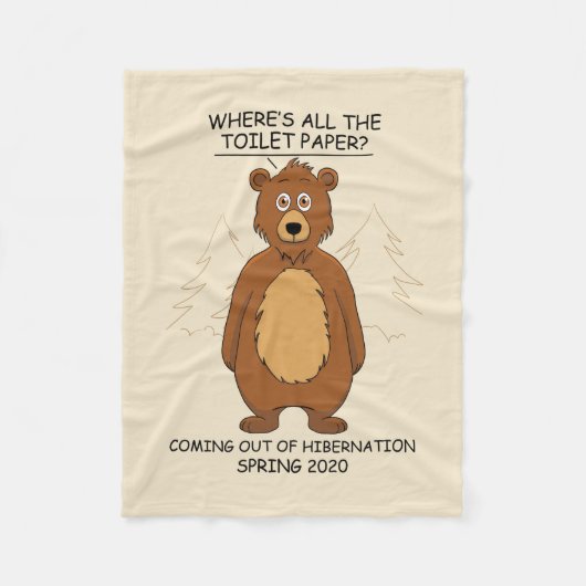 Grappig Beer uit de Hibernatie-Cartoon Fleece Deken (Voorkant)