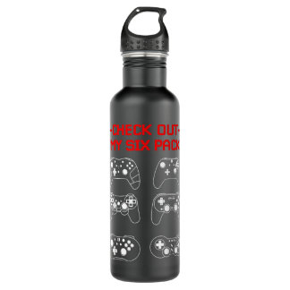 Grappig, bekijk mijn Six Pack Rpg Gamer Gift Video Waterfles