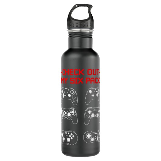Grappig, bekijk mijn Six Pack Rpg Gamer Gift Video Waterfles (Voorkant)