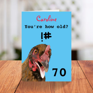 Grappig beledigend grap kip 70ste verjaardagskaart kaart