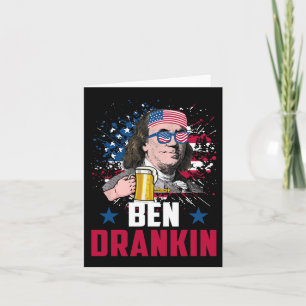 Grappig Ben Drankin 4 juli Amerikaanse vlag Mannen Kaart