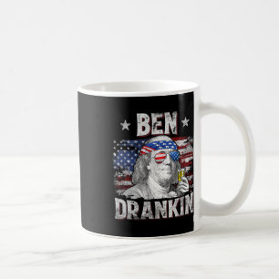 Grappig Ben Drankin 4 juli Amerikaanse vlag Mannen Koffiemok