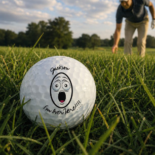 Grappig benoemde verloren "Ik ben hier" schreeuwen Golfballen