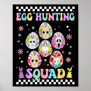 Grappig Bereid je voor op Groovy Dye Horror Egg Hu Poster