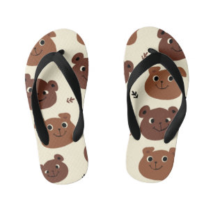 Grappig berengezicht kinder teenslippers