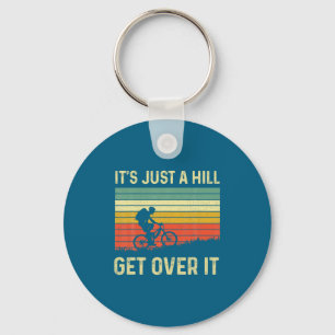 Grappig bergfietsontwerp voor mannen vrouwen trail sleutelhanger