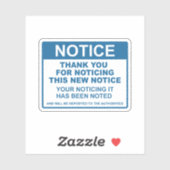 Grappig bericht Bedankt voor het opmerken van dit  Sticker (Vel)