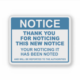 Grappig bericht Bedankt voor het opmerken van dit Sticker