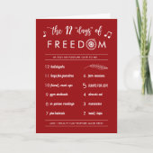 Grappig bericht Covid 12 Days of Freedom Christmas Feestdagen Kaart (Voorkant)