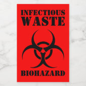 Grappig besmettelijk afval Biohazard Halloween Voedselcontainer Etiket (Enkel label)