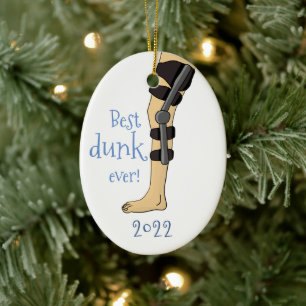 Grappig beste dunk ooit! Basketball Knee Brace Keramisch Ornament