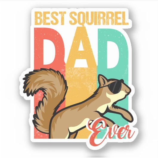 Grappig beste eekhoorn pap ooit pappa. Perfe Sticker (Voorkant)