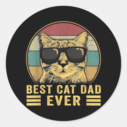 Grappig beste kat pap ooit bult, geschikt voor va ronde sticker (Voorkant)