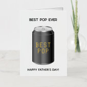 Grappig Beste Pop Soda Pun Folie Vaderdag Kaart (Voorkant)