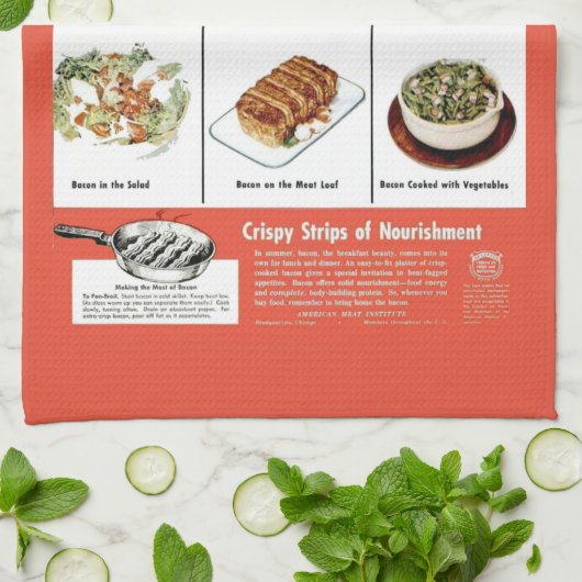 Grappig  "Beter met Bacon"-reclame Theedoek (Gevouwen)