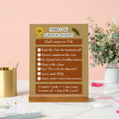 Grappig & Bewerkbaar cadeau voor Vaderdag Acryl Bord (Huwelijk)