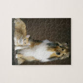 Grappig BFF beste vrienden kitty kat sheltie Legpuzzel (Horizontaal)