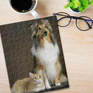 Grappig BFF beste vrienden kitty kat sheltie Legpuzzel