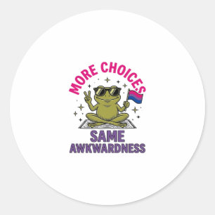 Grappig Bi Kikker Pride T-shirt ontwerp_1 Ronde Sticker