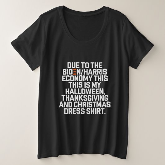 Grappig Biden Harris Economy Kerstmis Grote Maat T-shirt (Design voorkant)