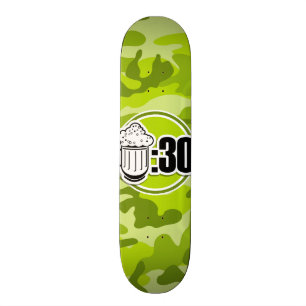 Grappig Bier : 30, felgroene camo, camouflage Skateboard