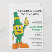 Grappig Bier 31ste verjaardagsuitnodigingen  Manne Kaart (Voorkant)