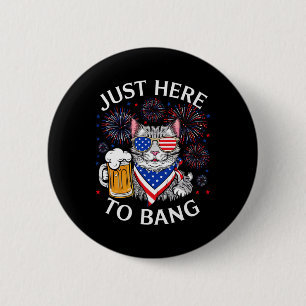 Grappig bier 4 juli kat liefhebber gewoon hier om  ronde button 5,7 cm