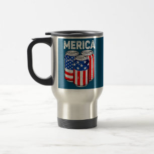 Grappig Bier Amerikaanse Vlag USA 4 juli Drinken Reisbeker