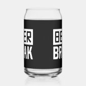 Grappig bier break woord art blikvorm glas (Links)
