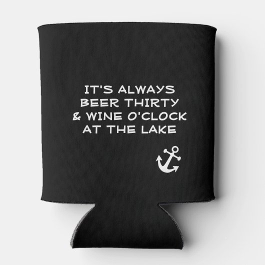 Grappig bier en wijn aan het meer blikjeskoeler (Achterkant)