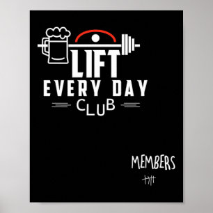 Grappig bier gewichtheffen bodybuilding powerlifti poster