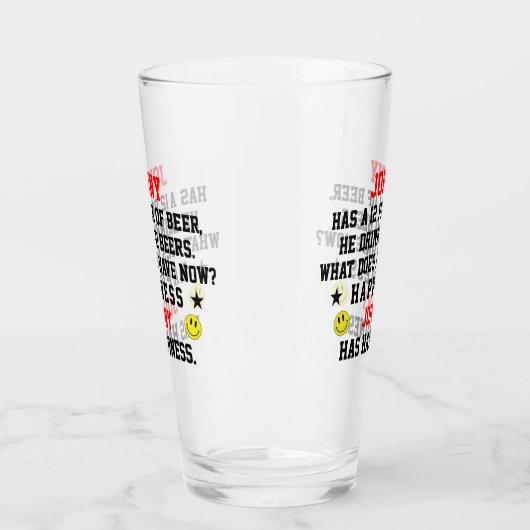 Grappig Bier Liefhebber cadeau Custom Naam Glas (Links)