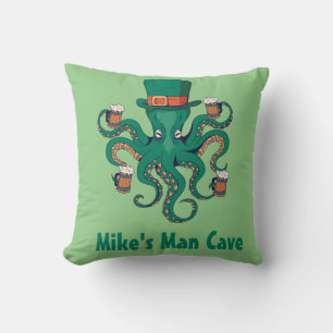 Grappig bier octopus uw voornaam man cave kussen
