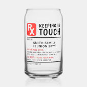 Grappig bier recept familie reünie aangepaste teks blikvorm glas (Voorkant)