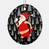 grappig bier santa claus keramisch ornament (Links)