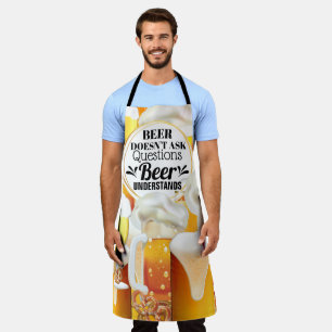 Grappig bier stelt geen vragen die mannen begrijpe schort
