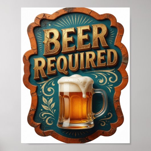 Grappig BIER VERPLICHT Poster (Voorkant)