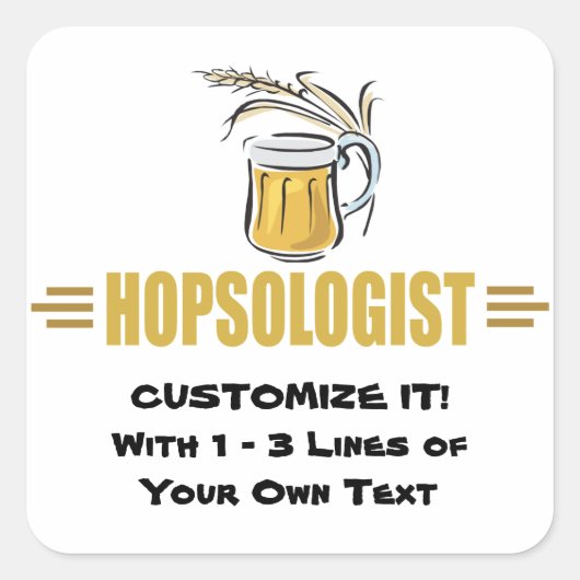 Grappig Bier Vierkante Sticker (Voorkant)