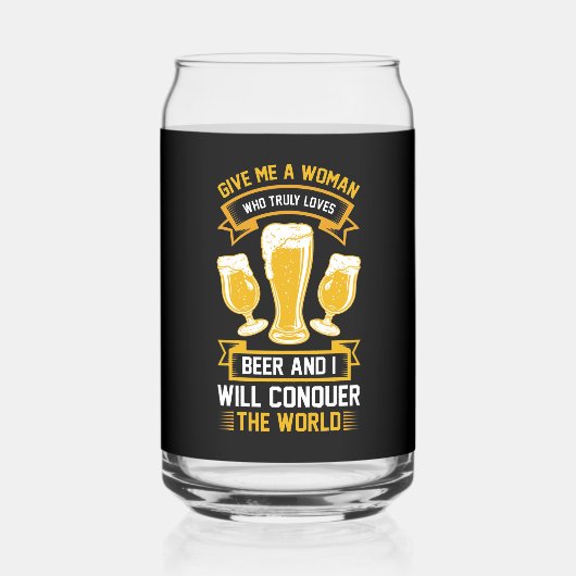 Grappig bier vrouw woord kunst blikvorm glas (Achterkant)