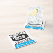 Grappig  biertje met elke tekst vierkante kartonnen onderzetter (Insitu)