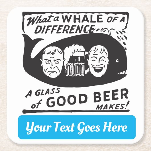 Grappig  biertje met elke tekst vierkante kartonnen onderzetter (Voorkant)