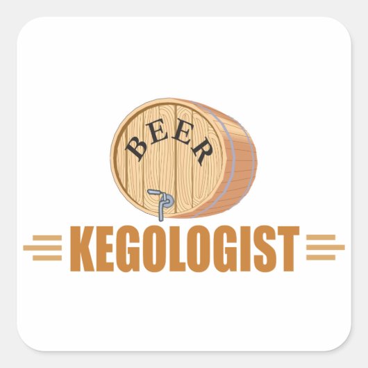 Grappig Biervat Vierkante Sticker (Voorkant)
