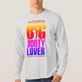 GRAPPIG Big Booty Lover Gradient Spectrum met naam T-shirt