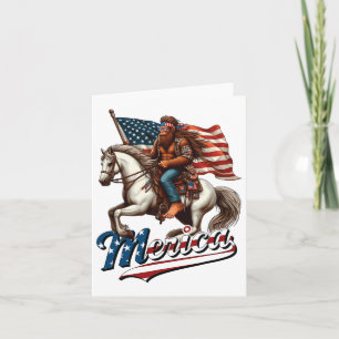 Grappig Bigfoot Amerika USA Mullet Byndana Horse R Kaart
